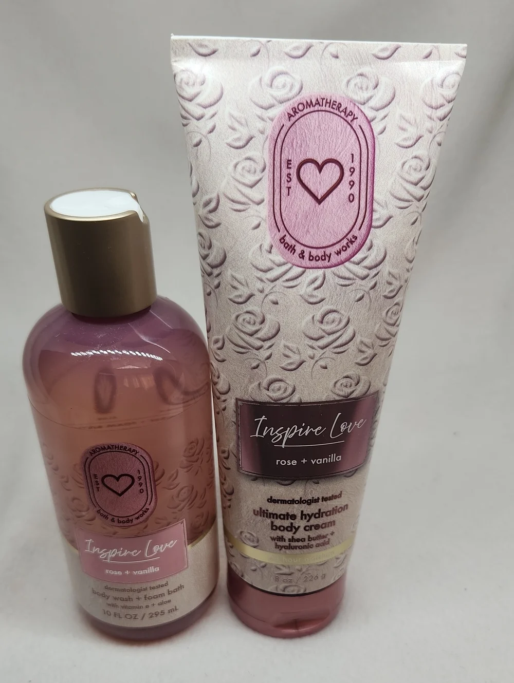 Bath & Body Works Aromatherapy Inspire Love Rose + Vanilla Set (2) New